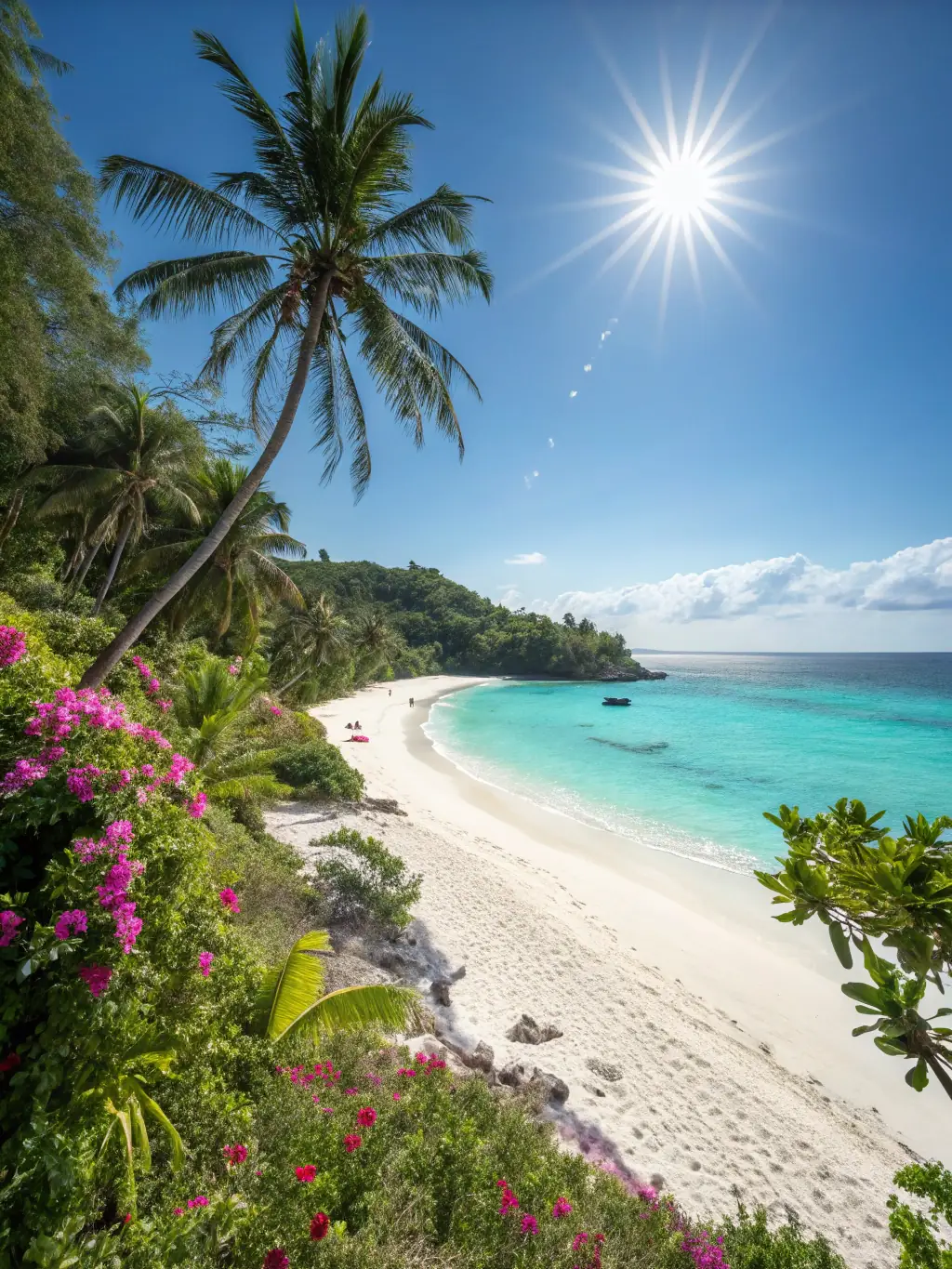A photograph of a tropical beach with clear turquoise water, representing the fund's location in the U.S. Virgin Islands and a relaxed investment environment.