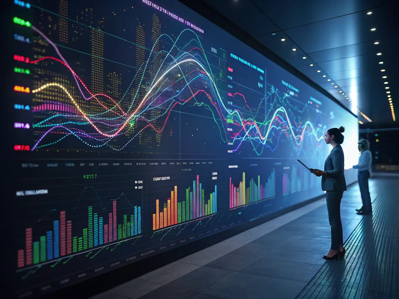 A dynamic graph showcasing the performance of AI-driven equity trading strategies, highlighting consistent alpha generation.